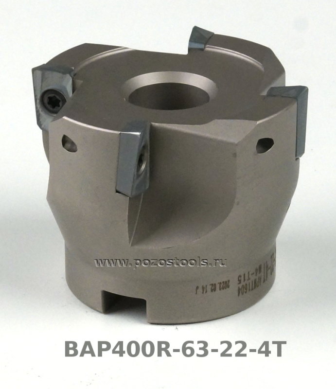 Фреза торцевая насадная по сменные пластины серии BAP/TAP-90° c углом в плане-90° BAP400R-63-22-4T